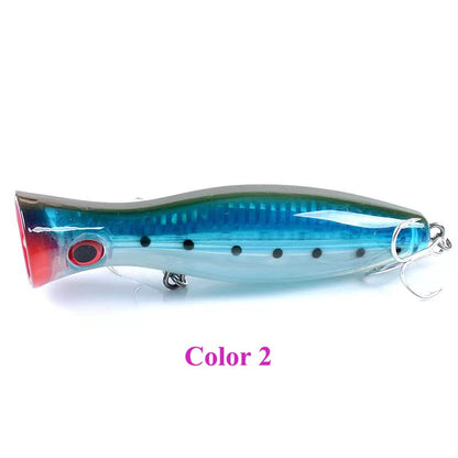 3Pcs Hard Topwater Popper Saltwater Fishing Lures Set,as Large Long Casting Poppers Lure for Bass Salmon Trout Walleye Redfish 38