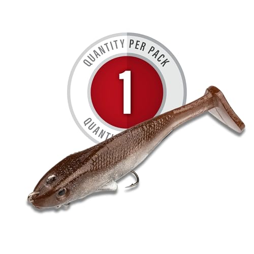 Strike King Final Copy Fishing Lure, Pre-Rigged Soft Plastic Swimbait, Free-Swinging Size 4 Treble Hook, Belly Magnetic Hook Keeper, 7/8-Ounce - color: Reel Shad