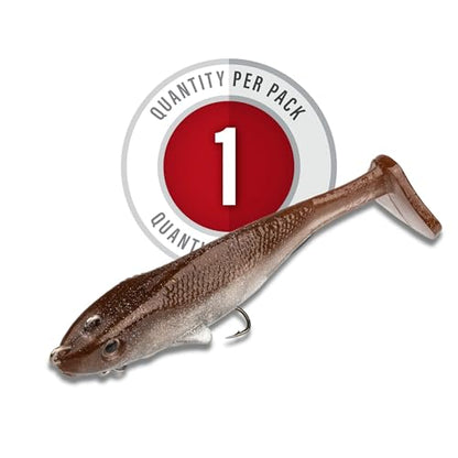 Strike King Final Copy Fishing Lure, Pre-Rigged Soft Plastic Swimbait, Free-Swinging Size 4 Treble Hook, Belly Magnetic Hook Keeper, 7/8-Ounce - color: Reel Shad