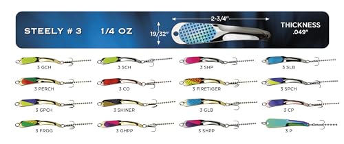 IRON DECOY Steely Fishing Lure Spoon, Casting, Trolling, Jigging, Ice, Lake, River, Stream, Freshwater, Trout, Bass, Walleye, Salmon, Crappie, Pike - color: Copper Purple, size: 1/4 OZ