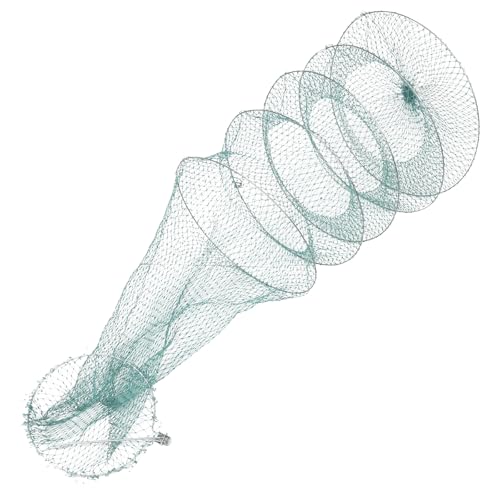 LIOOBO Collapsible Foldable Fishing Net Trap with 5-Layer Mesh 130cm for Outdoor Crab Shrimp Bait Catching and Fish Keeping Accessory