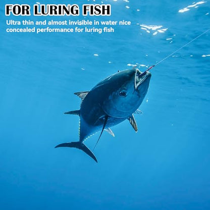 3 PCS Elastic Fishing Thread Invisible 0.2mm Length 656 Feet Per Spool | Elastic Fishing String Line Bait Thread for Salmon Sturgeon Bass