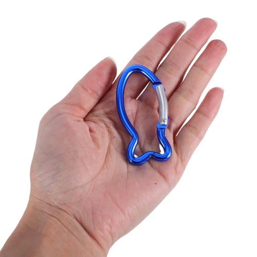 INOOMP 15 Pcs Fish Shape Carabiner Clips Outdoor Snap Buckles Compact Lightweight Keychain Hooks for Camping Hiking Travel