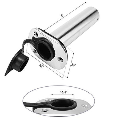 YaeMarine 4Pcs Stainless Steel Rod Holders with Rubber Cap, Liner, Gasket - style: 90 Degree