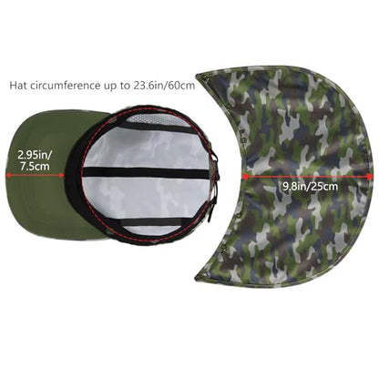 BASSDASH UPF 50+ Foldable Fishing Hat Baseball Cap with Removable Neck Flap Portable for Men Women Golf Hiking - color: Army Green Camo With Unfoldable Brim