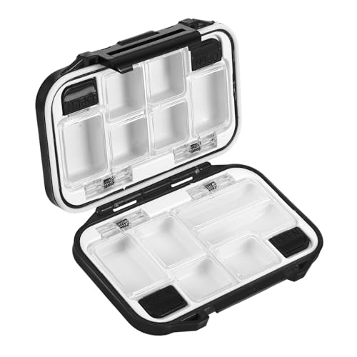 BESPORTBLE Waterproof Fishing Accessory Storage Box Compact Dark with Compartments Hooks Organizer Fly Fishing Tackle Case Portable Lure and Spoon Hooks Container for Anglers