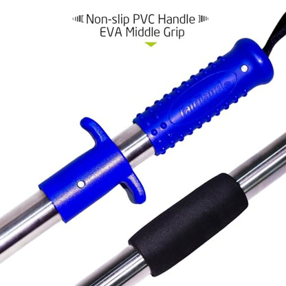 Heavy-Duty Fish Gripper – Extra-Long Stainless Steel Grabber with Non-Slip Handle, Wrist Lanyard & Storage Bag for Secure Fish Handling in Freshwater & Saltwater - color: 80cm/31.5in(2.6ft) Blue