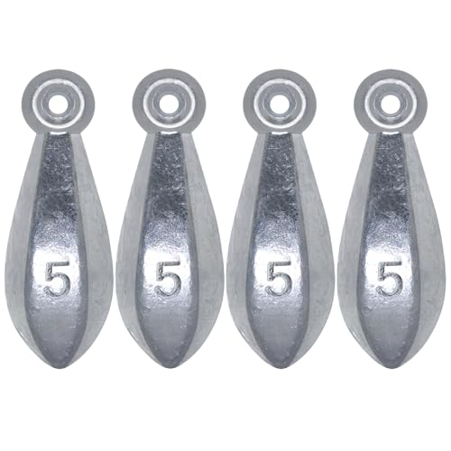 Fishing Weights Sinkers Bank Sinkers | Ocean Saltwater Surf Fishing Gear Fishing Assortment 1oz 2oz 3oz 4oz 5oz - style: 5oz-4pcs