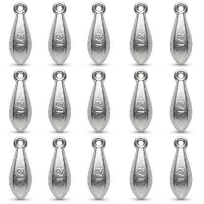 Bank Sinkers Fishing Weights, No-Roll Hexagonal, Surf & Catfish Saltwater - style: 1/2 Ounce-15pcs