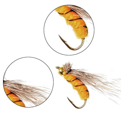 Joyzan Fly Fishing Flies,Fish Lure Kit Flyfishing Same Dry Insect Set 40Pcs | Lakes Rivers Reservoirs Floating Nymphs Streams Sinking Salmon Realstic Trouts Lures Emerger Gear Accessory Box