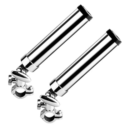 Boat Fishing Rod Holder, 360 Degree Marine Grade Stainless Steel 316 Adjustable Swivel Fishing Pole Holders, Deck Mount and Rail Mount Fishing Rod Bracket