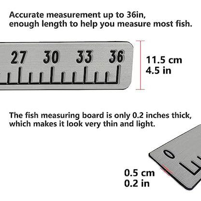 Foam Fishing Ruler,36" Fishing Measurement Tool,Fishing Accessories,Kayak Fishing Boat, Cooler Ruler,with 3M Adhesive Backing,Cool Gray