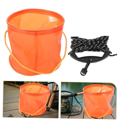 BESPORTBLE 1Pc Collapsible Eva Fishing Bucket Lightweight Storage Barrel with Ventilated Net for Bait for Lakes Rivers and Beaches Convenient Rope Handle for Easy Lifting
