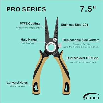 Gambler danco 7.5" PRO Series Pliers 304 Forged Stainless Steel - color: Sandstorm