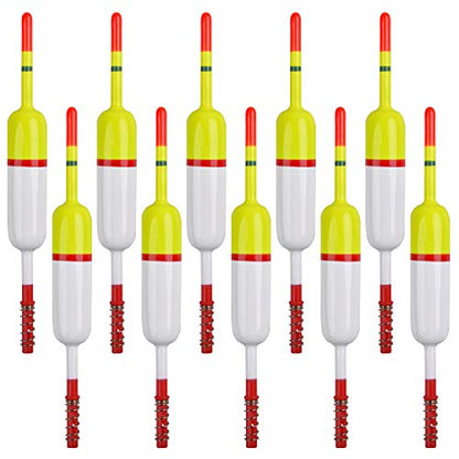 SILANON Slip Bobbers Fishing Floats and Bobbers Balsa Wood Slip Bobbers Floats Spring Bobbers for Crappie Catfish Trout Panfish Walleyes Fishing Bobbers 10pcs - color: 2.36in X 0.67in X 5.63in - 10pcs