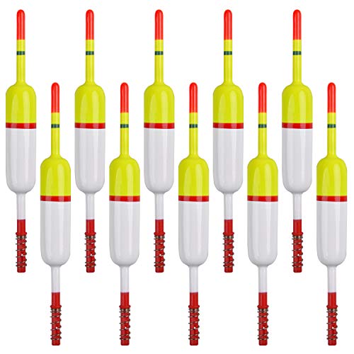 SILANON Slip Bobbers Fishing Floats and Bobbers Balsa Wood Slip Bobbers Floats Spring Bobbers for Crappie Catfish Trout Panfish Walleyes Fishing Bobbers 10pcs - color: 2.36in X 0.67in X 5.63in - 10pcs