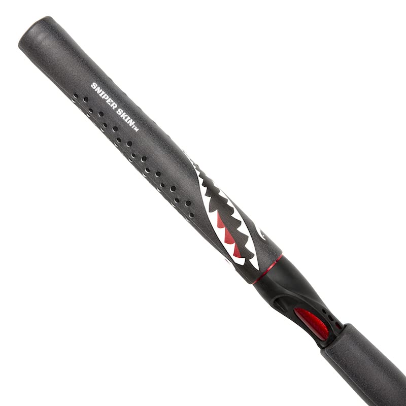 SNIPER SKIN Fishing Rod Grip - Fishing Gear Accessories - Waterproof & Adjustable - Easy to Install, Strong Replacement Grip - color: Black Tiger Shark