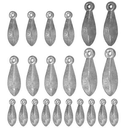 22 Pieces Fishing Weights Sinkers Kit with 1oz to 5oz Bank Sinkers for Saltwater Freshwater Fishing - Premium Fishing-Sinkers and Weights for Bass Casting