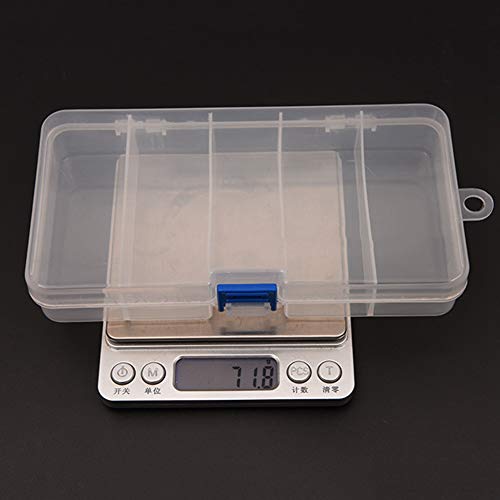 5 Compartment Fly Lure Box-Fishing Tackle Storage Case for Spoons Hooks Baits-Plastic Lure Container with Secure Closure