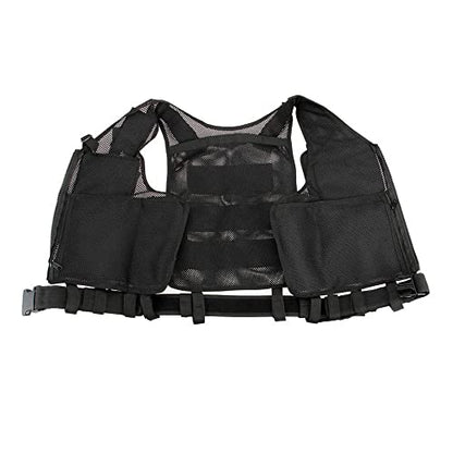 Lixada Tactical Vest Lightweight Breathable Polyester Sports Vest Outdoor Training Vest Adjustable for Adults