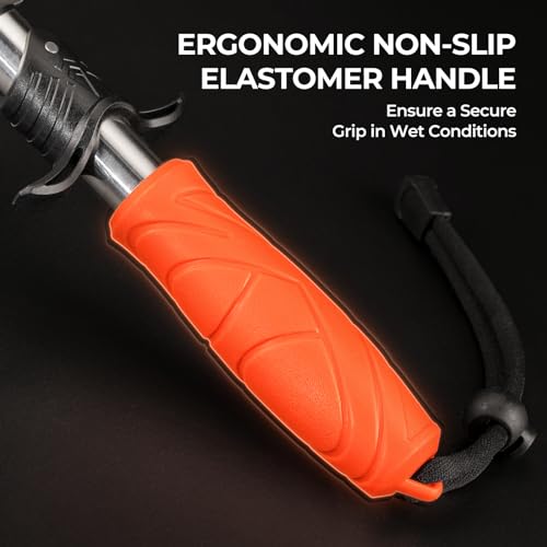 KastKing Paradox 9" Lip Grip, Corrosion-Resistant Stainless Steel Fish Landing Tool with Non-Slip Elastomer Handle, Easy-Use Trigger,and Adjustable Wrist Strap for Secure Fishing - style: A: 9'' Lip Grip