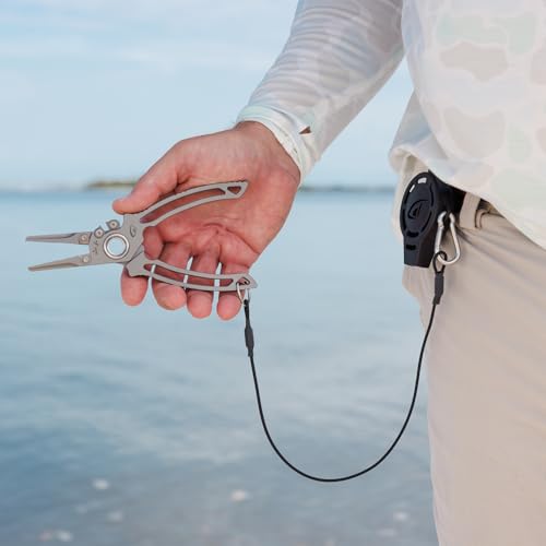 danco Titanium Dual Cutter 7" Fishing Plier, Fishing Line and Wire Cutter, Saltwater Safe, Fresh/Saltwater Fishing, Sheath and Lanyard Included - style: Dual Cutter