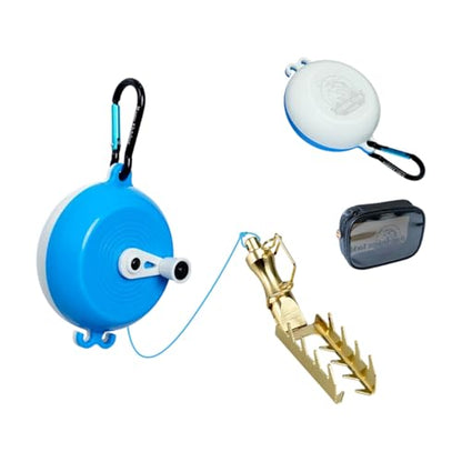 Lures Device Hard Baits Equipment with 30M Line Fishing Retrievers Savers Accessories Hard Equipment with Line - color: White and blue