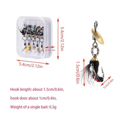 Fly Fishing Lures Kit Fishing Fly,Fly Fishing Kit Fly Fishing Lures,Handmade Lures Assortment Kit Artificial Bait Hooks for Bass Trout Salmon Fishing,Suitable for Freshwater and Saltwater - size: Bionic Poisonous Fly (Revised Version)