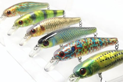 Minnow Crankbait for Bass Fishing Bass Lure Jerkbait Fishing Lures and Tackle Box - color: HM606KB