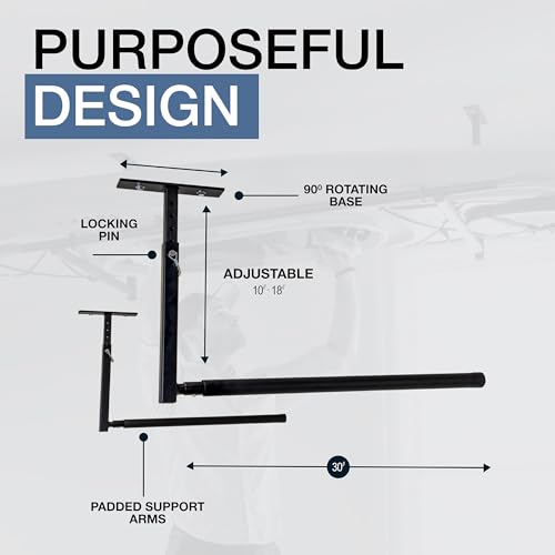 StoreYourBoard Adjustable Kayak Ceiling Rack – Hi Port 2 Garage Ceiling Kayak Hanger | Adjustable Overhead Kayak Storage for Recreational & Touring Kayaks | Garage Organization - style: 1 Kayak