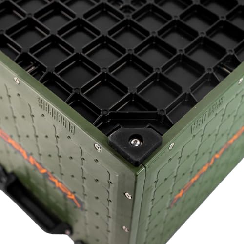 YakAttack BlackPak Pro Kayak Fishing Crate - Ranger Green | 13" x 13" Riggable Kayak Gear Storage System with Hinged Lid, GridLoc Mount Panels & 3 TetherTube Rod Holders | Lightweight Tankwell Crate - color: Ranger Green, size: 13"x13"x13"