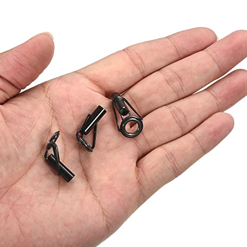 PATIKIL Tube Dia Fishing Rod Tips Repair Kit, Stainless Steel Black Guide Ring for Fishing - size: 4.8mm