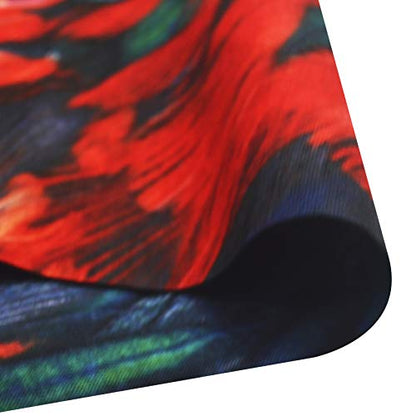Obacle Seamless Face Mask Rave Bandana Men Women for Dust Sun Wind Protection - color: Feather Red Green
