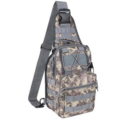 Qcute Tactical Backpack, Waterproof Military Cross-body Molle Sling Shoulder Backpack Chest Bag for Outdoor Every Day Carry - color: New Acu Camouflage