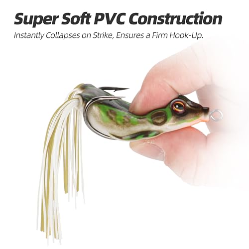 Soft Frog Lures, Topwater Swimbaits for Bass Fishing, Realistic PVC Design, Weedless Hooks, Perfect for Freshwater & Saltwater, Effective Fishing Lures for Pike & Snakehead - style: 10pcs-style E