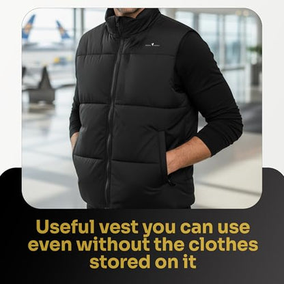Smart Travel Vest for Men & Women with 12 Hidden Pockets | Avoid Carry-on Fees | Holds 4 Days of Clothes - size: Large