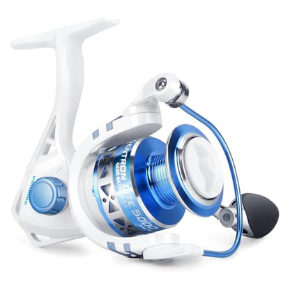 KastKing Centron & Centron Lite Spinning Reels, Size 500 is Perfect for Ice Fishing, Up to 17.5 Max Drag, 5.2:1 Gear Ratio, Ultra Smooth Powerful, CNC Aluminum Spool, 9+1 BB Light Weight - color: Centron Lite - Collapsible Handle, size: Size 5000