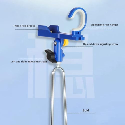Fishing Rod Rack, Pole Holder Stand, Ground Spike Mount, Adjustable Secure Design, for Boat Shore Kayak Pontoon Dock Surf Beach Angling Gear Storage Setup 5.39x14.57 Inches - color: Blue