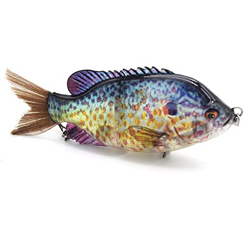 5.9in Multi Jointed Swimbait Fishing Lures Bait,2 Segment Big Giant Sinking Fishing Bass Lures,Crankbaits Swimbaits with Treble Hook - color: 5.9in,1.94oz-Color E
