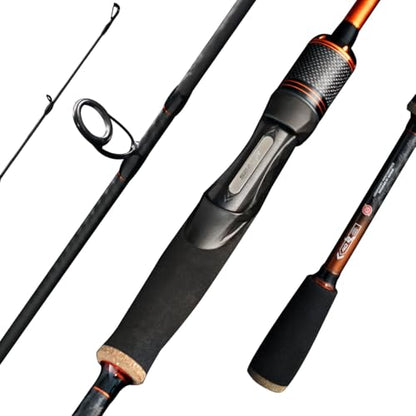 SEASIR CastX Medium Heavy Fishing Rod, Medium Light Spinning Casting Rod, 2 Piece Baitcasting Rod, Saltwater Freshwater Baitcaster Rod, Fast Action, 40T Carbon Fiber, EVA & Cork Grip, Zirconia Ring - style: 2.1m/S702-mh