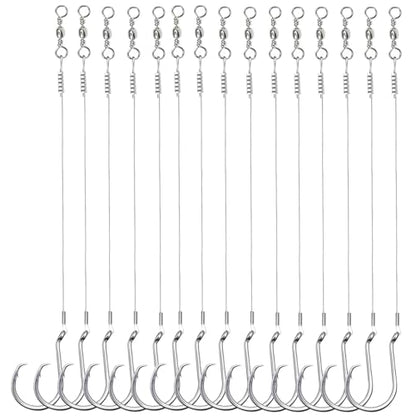 YOTO Circle Hook Rigs, 25PCS Saltwater Steel Octopus Hooks with Leader Wire – Ready-to-Fish Setup for Catfish and Bass - color: 8/0-25pcs