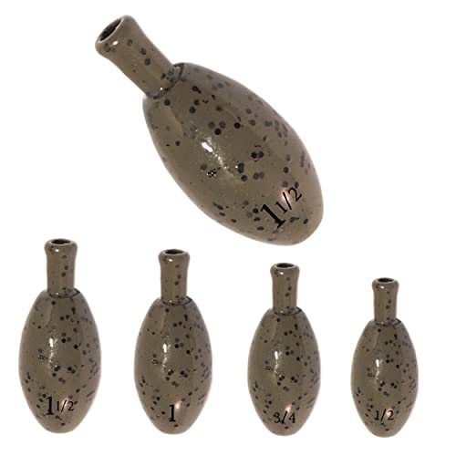 Reaction Tackle Tungsten Punch Weights for Bass Fishing - Heavy Cover Punch Rig Sinkers - Size Stamped Freshwater and Saltwater - color: Green Pumpkin, size: 1/2 Oz (4-Pack)