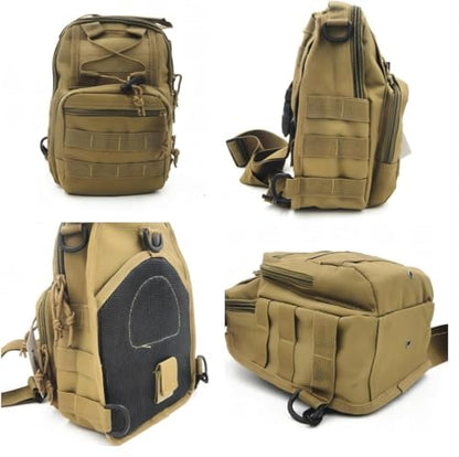 FAMI Outdoor Tactical Bag Backpack, Military Sport Bag Pack Sling Shoulder Backpack Tactical Satchel for Every Day Carry (Tan 2 Packs) - color: Tan 2 Packs