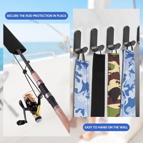 Neoprene Camo Fishing Rod Sleeves,Fishing Pole Sleeves,Fishing Rod Socks | UV Resistance,Puncture Resistant, Protect Casting, Spinning, Trolling Fishing Rods, Storage, tangled-free,75in,68in,60in - color: Green camo, size: 60"