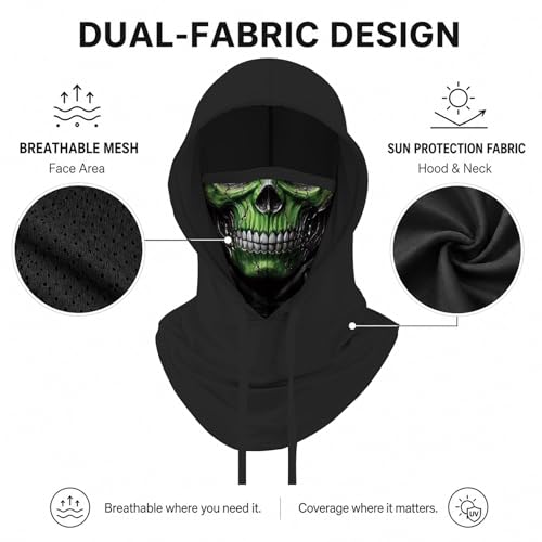 Skull Balaclava Hat for Women Men Sun UV Protection Summer Cooling Full Face Mask Cycling Hiking Fishing Outdoor Sports - color: Skull 04