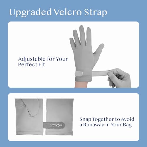 SayWow Driving Gloves Women for Sun UV Protection UPF 50+ Touchscreen Full Finger - color: Grey