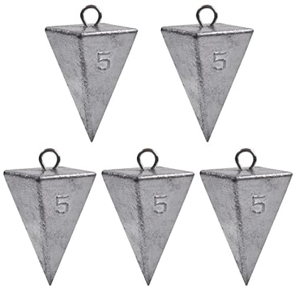 Pyramid Sinkers Fishing Weights Sinkers Saltwater Surf Fishing Weights Pyramid Weights Ocean Saltwater Fishing Gear Tackle 1oz 2oz 3oz 4oz 5oz 6oz 8oz - style: 5 Ounce, 5 Pack