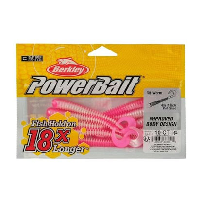 Berkley Berkley PowerBait Rib Worm - color: Pink Shad