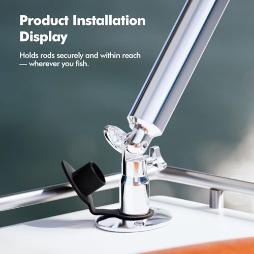 Boat Fishing Rod Holder,2Pcs 15/30/90 Degree Stainless Steel 316 Flush Mount Rod Holders for Fishing Boat,with PVC Cap,Inner Tube and Gasket - color: Black Insert with Cap, size: 30 Degree