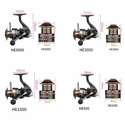 Spinning Fishing Reel 22 LBs Max Drag with 5.2:1 High Speed Ultra Smooth Powerful for Freshwater Saltwater Fishing - size: Size 1000